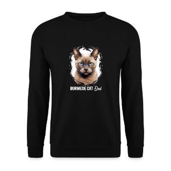 Burmese Cat Burma Katze - Unisex Pullover - Schwarz - Vorne - Alina (178cm) & Michal (187cm)