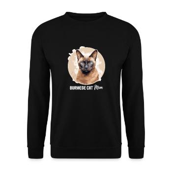 Burmese Cat Burma Katze - Unisex Pullover - Schwarz - Vorne - Alina (178cm) & Michal (187cm)