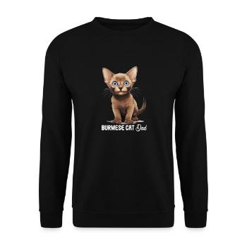 Burmese Cat Burma Katze - Unisex Pullover - Schwarz - Vorne - Alina (178cm) & Michal (187cm)
