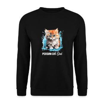 Persian Cat Perser Katze - Unisex Pullover - Schwarz - Vorne - Alina (178cm) & Michal (187cm)