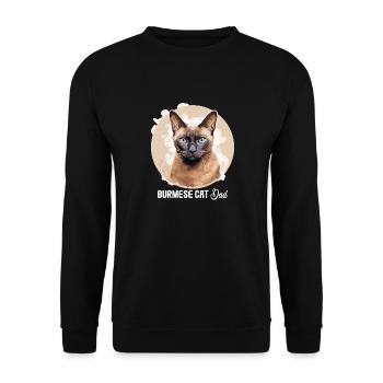 Burmese Cat Burma Katze - Unisex Pullover - Schwarz - Vorne - Alina (178cm) & Michal (187cm)