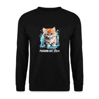 Persian Cat Perser Katze - Unisex Pullover - Schwarz - Vorne - Alina (178cm) & Michal (187cm)