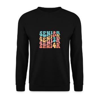 Senior 24 Graduation Class of 2024 Groovy Senior 2 - Unisex Sweatshirt - black - Front - Alina (178cm) & Michal (187cm)