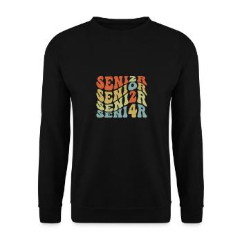 Senior 24 Graduation Class of 2024 Groovy Senior 2 - Unisex Sweatshirt - black - Front - Alina (178cm) & Michal (187cm)
