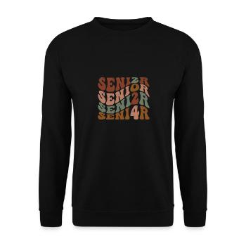 Senior 24 Graduation Class of 2024 Groovy Senior 2 - Unisex Sweatshirt - black - Front - Alina (178cm) & Michal (187cm)