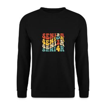 Senior 24 Graduation Class of 2024 Groovy Senior 2 - Unisex Sweatshirt - black - Front - Alina (178cm) & Michal (187cm)