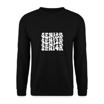 Senior 24 Graduation Class of 2024 Groovy Senior 2 - Unisex Sweatshirt - black - Front - Alina (178cm) & Michal (187cm)