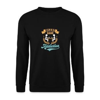 Board Game Addict Nerd Gamer Tabletop Player - Unisex Sweatshirt - black - Front - Alina (178cm) & Michal (187cm)