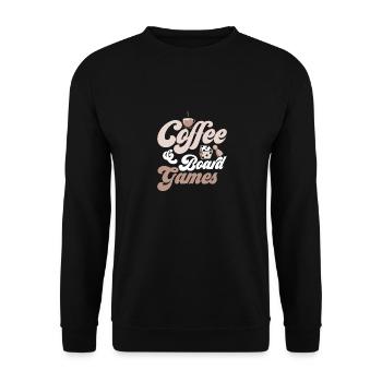 Coffee & Board Games Tabletop Player Nerd Gamer - Unisex Pullover - Schwarz - Vorne - Alina (178cm) & Michal (187cm)