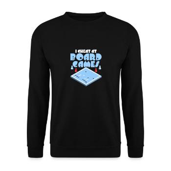 I Cheat At Board Games Tabletop Player Nerd Gamer - Unisex Sweatshirt - black - Front - Alina (178cm) & Michal (187cm)