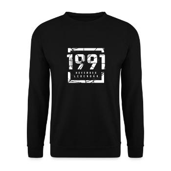 November 1991 Legendär 32 Jahren Mann Frau - Unisex Pullover - Schwarz - Vorne - Alina (178cm) & Michal (187cm)