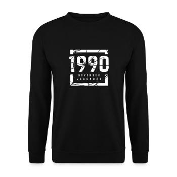 November 1990 Legendär 33 Jahren Mann Frau - Unisex Pullover - Schwarz - Vorne - Alina (178cm) & Michal (187cm)