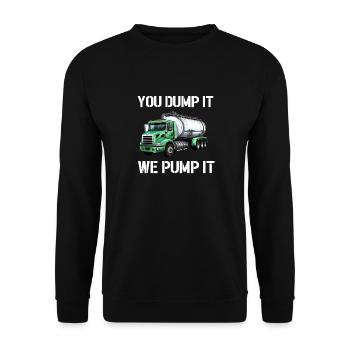 Installateur de système d’égout de pompe de pompe de fosse septique - Sweat-shirt Unisexe - noir - Devant - Alina (178cm) & Michal (187cm)