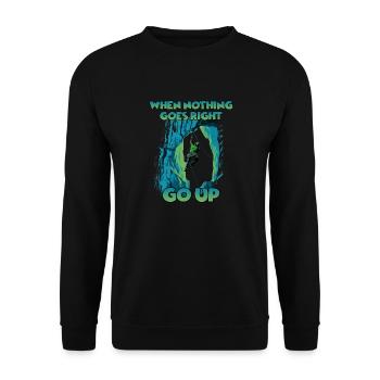 Mountain adventure: Toprope climbing for nature - Unisex Sweatshirt - black - Front - Alina (178cm) & Michal (187cm)