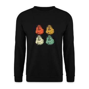 Chien de prairie - Sweat-shirt Unisexe - noir - Devant - Alina (178cm) & Michal (187cm)