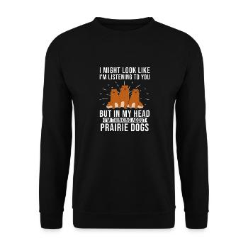 Chien de prairie - Sweat-shirt Unisexe - noir - Devant - Alina (178cm) & Michal (187cm)