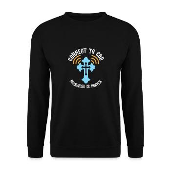 Connectez-vous à Dieu J'aime Jésus Écriture du croyant - Sweat-shirt Unisexe - noir - Devant - Alina (178cm) & Michal (187cm)