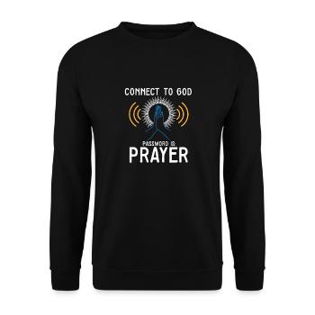 Connect to God I Love Jesus Believer Worship - Unisex Sweatshirt - black - Front - Alina (178cm) & Michal (187cm)