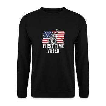 Your Vote Matters First Time Voter Political - Unisex Pullover - Schwarz - Vorne - Alina (178cm) & Michal (187cm)