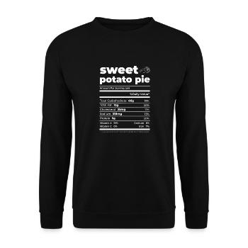 Tarte aux patates douces drôle de Thanksgiving Noël - Sweat-shirt Unisexe - noir - Devant - Alina (178cm) & Michal (187cm)