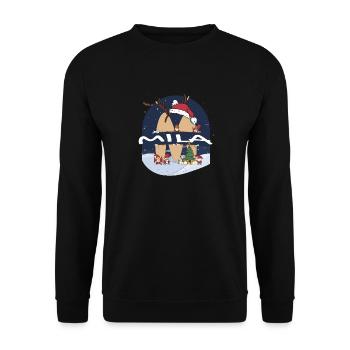Toller Mila-Name mit Weihnachtsmannmütze im Weihnachtsthema - Unisex Pullover - Schwarz - Vorne - Alina (178cm) & Michal (187cm)