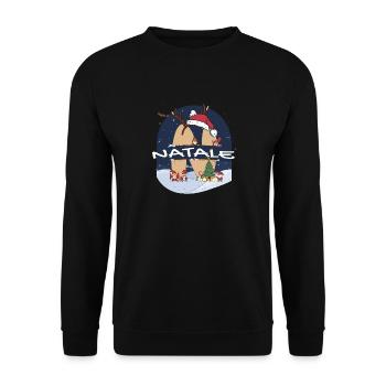 Génial Natale nom w chapeau de père Noël dans le thème de Noël - Sweat-shirt Unisexe - noir - Devant - Alina (178cm) & Michal (187cm)