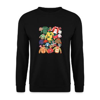 pull moche, cadeau homme, cadeau femme, t-shirt - Sweat-shirt Unisexe - noir - Devant - Alina (178cm) & Michal (187cm)