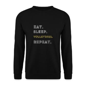 Eat. Sleep. Volleyball. Repeat - Unisex Pullover - Schwarz - Vorne - Alina (178cm) & Michal (187cm)