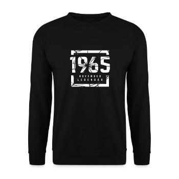 November 1965 Legendär 58 Jahren Mann Frau Geburt - Unisex Pullover - Schwarz - Vorne - Alina (178cm) & Michal (187cm)