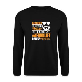 Forklift Driver Bearded Forklift Driver Forklift O - Unisex Pullover - Schwarz - Vorne - Alina (178cm) & Michal (187cm)
