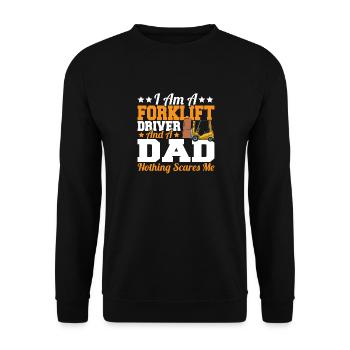 Father I Am A Forklift Driver And A Dad Forklifter - Unisex Sweatshirt - black - Front - Alina (178cm) & Michal (187cm)