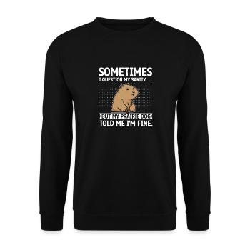 Chien de prairie - Sweat-shirt Unisexe - noir - Devant - Alina (178cm) & Michal (187cm)