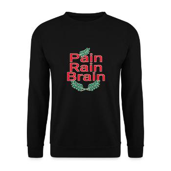 Sprachbegabung - Reim - Pun - Unisex Pullover - Schwarz - Vorne - Alina (178cm) & Michal (187cm)