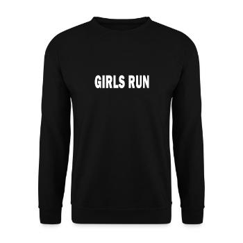 Girls Run Sports Quotes Illustration Novelty - Unisex Pullover - Schwarz - Vorne - Alina (178cm) & Michal (187cm)