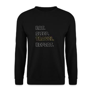 Eat. Drink. Travel. Try again - Unisex Sweatshirt - black - Front - Alina (178cm) & Michal (187cm)