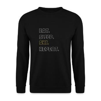 Manger. Dormir. Ski. Répéter - Sweat-shirt Unisexe - noir - Devant - Alina (178cm) & Michal (187cm)