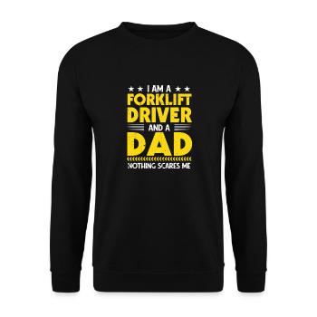 I Am A Forklift Driver And A Dad Father Forkliftin - Unisex Sweatshirt - black - Front - Alina (178cm) & Michal (187cm)