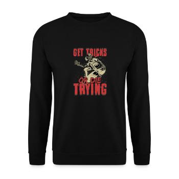 Get Tricks Or Die Trying Skateboard Skater Skatebo - Unisex Pullover - Schwarz - Vorne - Alina (178cm) & Michal (187cm)