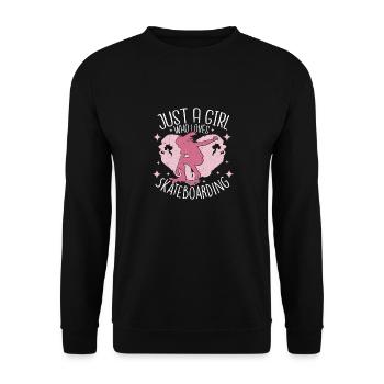 Just A Girl Who Loves Skateboarding Skater Skatebo - Unisex Pullover - Schwarz - Vorne - Alina (178cm) & Michal (187cm)