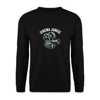 Filmkritiker, Kino, Filmfan, Liebhaber, lustiger Rezensent - Unisex Pullover - Schwarz - Vorne - Alina (178cm) & Michal (187cm)
