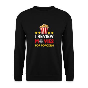 Filmkritiker, Kino, Filmfan, Liebhaber, lustiger Rezensent - Unisex Pullover - Schwarz - Vorne - Alina (178cm) & Michal (187cm)