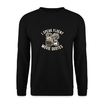 Filmkritiker, Kino, Filmfan, Liebhaber, lustiger Rezensent - Unisex Pullover - Schwarz - Vorne - Alina (178cm) & Michal (187cm)