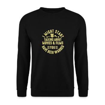 Filmkritiker, Kino, Filmfan, Liebhaber, lustiger Rezensent - Unisex Pullover - Schwarz - Vorne - Alina (178cm) & Michal (187cm)