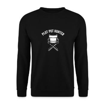 Filmkritiker, Kino, Filmfan, Liebhaber, lustiger Rezensent - Unisex Pullover - Schwarz - Vorne - Alina (178cm) & Michal (187cm)