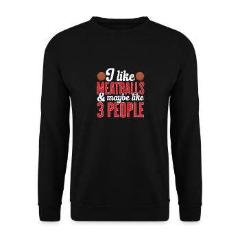 Boulettes de viande Italie Cuisine italienne - Sweat-shirt Unisexe - noir - Devant - Alina (178cm) & Michal (187cm)