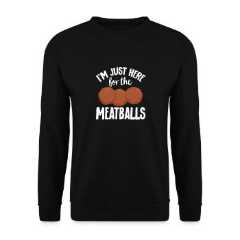 Fleischbällchen Italien Italienisches Essen - Unisex Pullover - Schwarz - Vorne - Alina (178cm) & Michal (187cm)