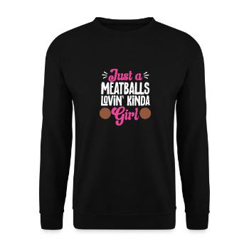 Fleischbällchen Italien Italienisches Essen - Unisex Pullover - Schwarz - Vorne - Alina (178cm) & Michal (187cm)