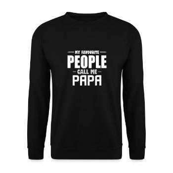 My Favorite People Call Me Papa Funny Father - Unisex Sweatshirt - black - Front - Alina (178cm) & Michal (187cm)