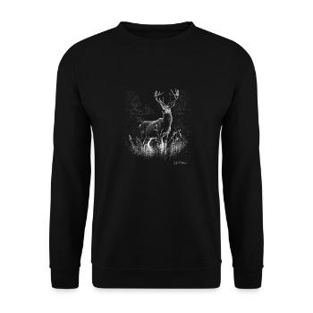 Plain deer - Unisex Sweatshirt - black - Front - Alina (178cm) & Michal (187cm)