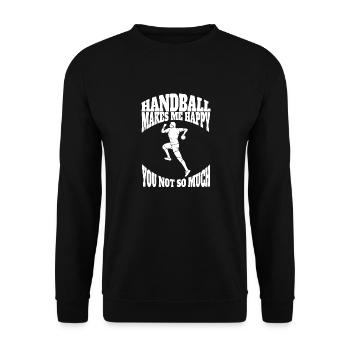 Handball Handballfan Handballteam Handballspieler - Unisex Pullover - Schwarz - Vorne - Alina (178cm) & Michal (187cm)